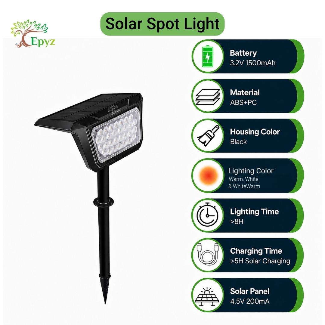 SOLAR SPOT LIGHT 30 LED (WARM & WHITE COLOUR)