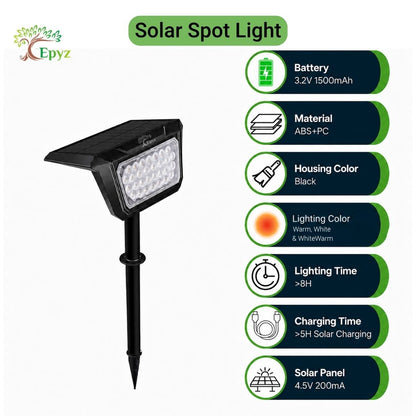 SOLAR SPOT LIGHT 30 LED (WARM & WHITE COLOUR)