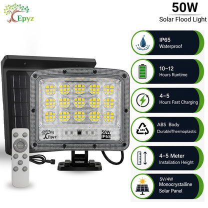 50W SOLAR FLOOD LIGHT WITH OPTICAL LENS LED