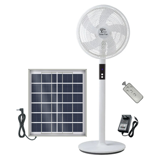 SOLAR PORTABLE RECHARGEABLE ADJUSTABLE PEDESTAL FAN 16 INCH (VF678)