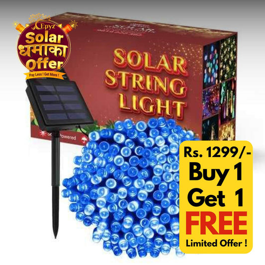 100 LED Solar Blue String Light( Buy 1 Get 1 Free ! )