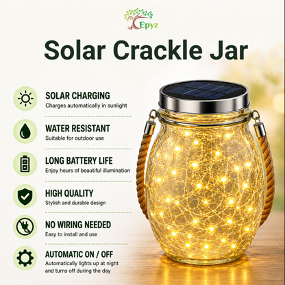 Solar Hanging 20 LED Glass Jar Warm Light (Buy 1 Get 1 Free)
