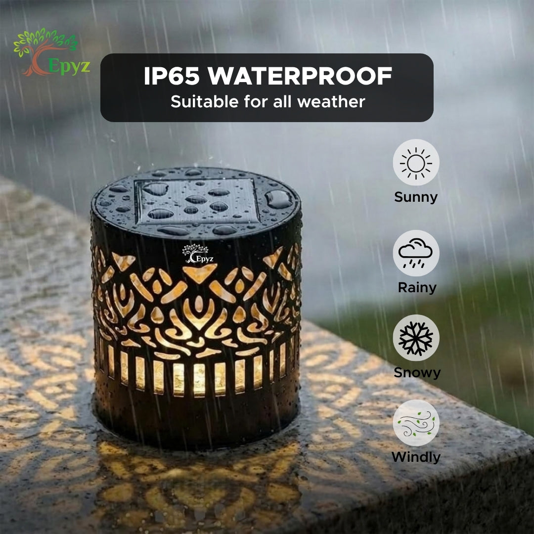 SOLAR MANDALA FENCE LIGHT OUTDOOR USE, WARM YELLOW