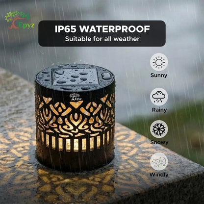 SOLAR MANDALA FENCE LIGHT OUTDOOR USE, WARM YELLOW