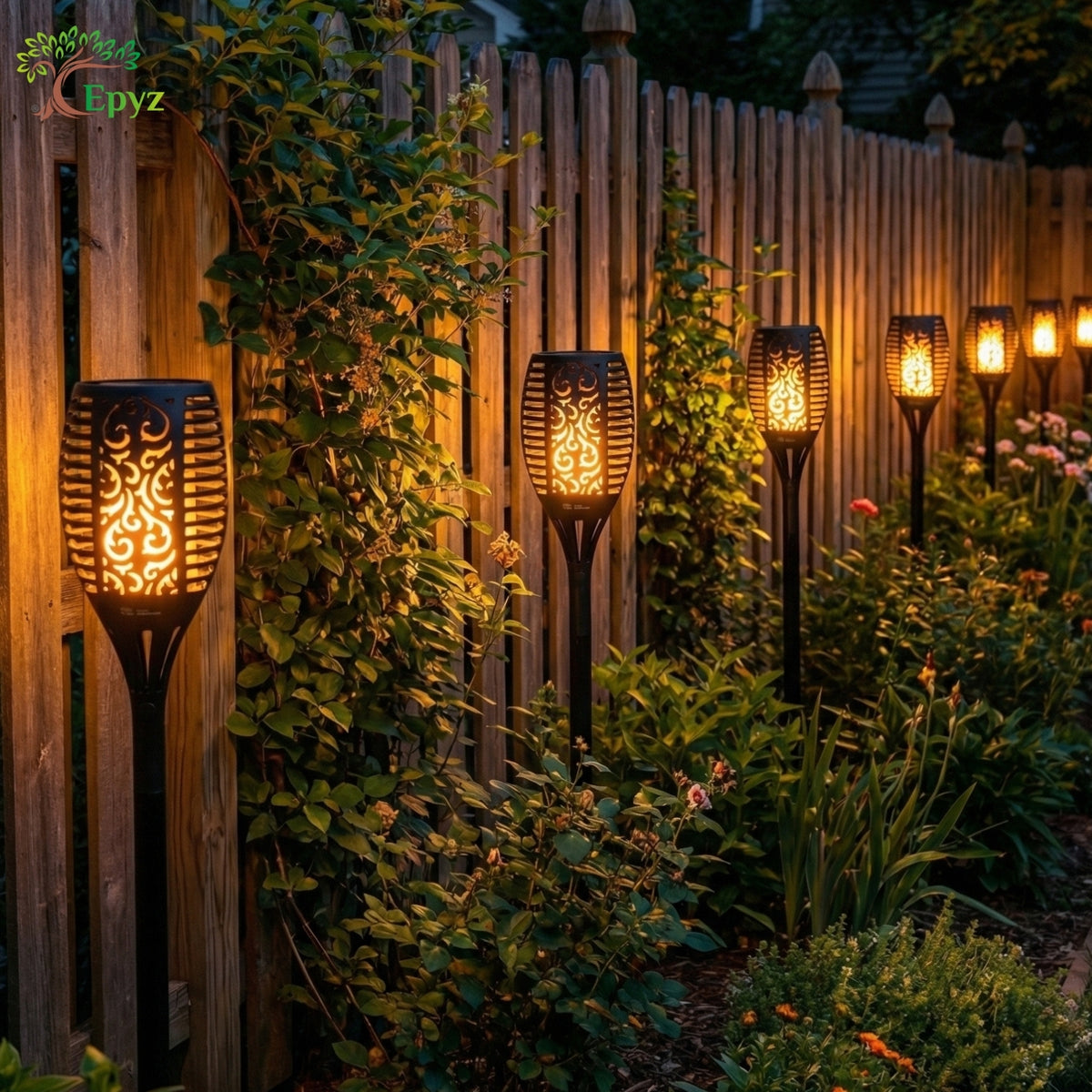 96 LED 3 in 1 Solar Mashaal Lights - Epyz (Pack of 2)