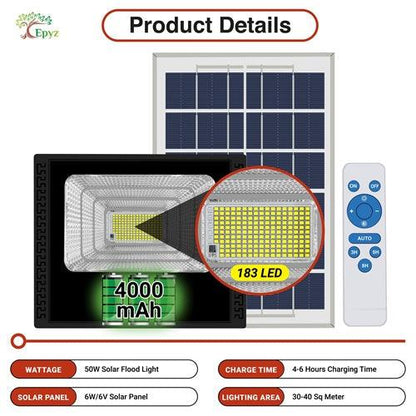 50 Watt Solar Flood Light (Warm Light)