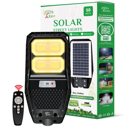 50 Watt Hexagon Solar Street Warm Light for Garden (Warm Light)