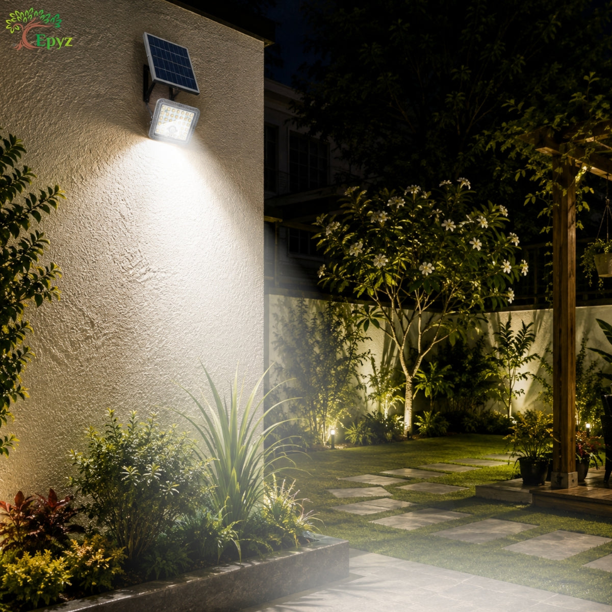100 WATT SOLAR FLOOD LIGHT WITH MOTION SENSOR (33 LED)