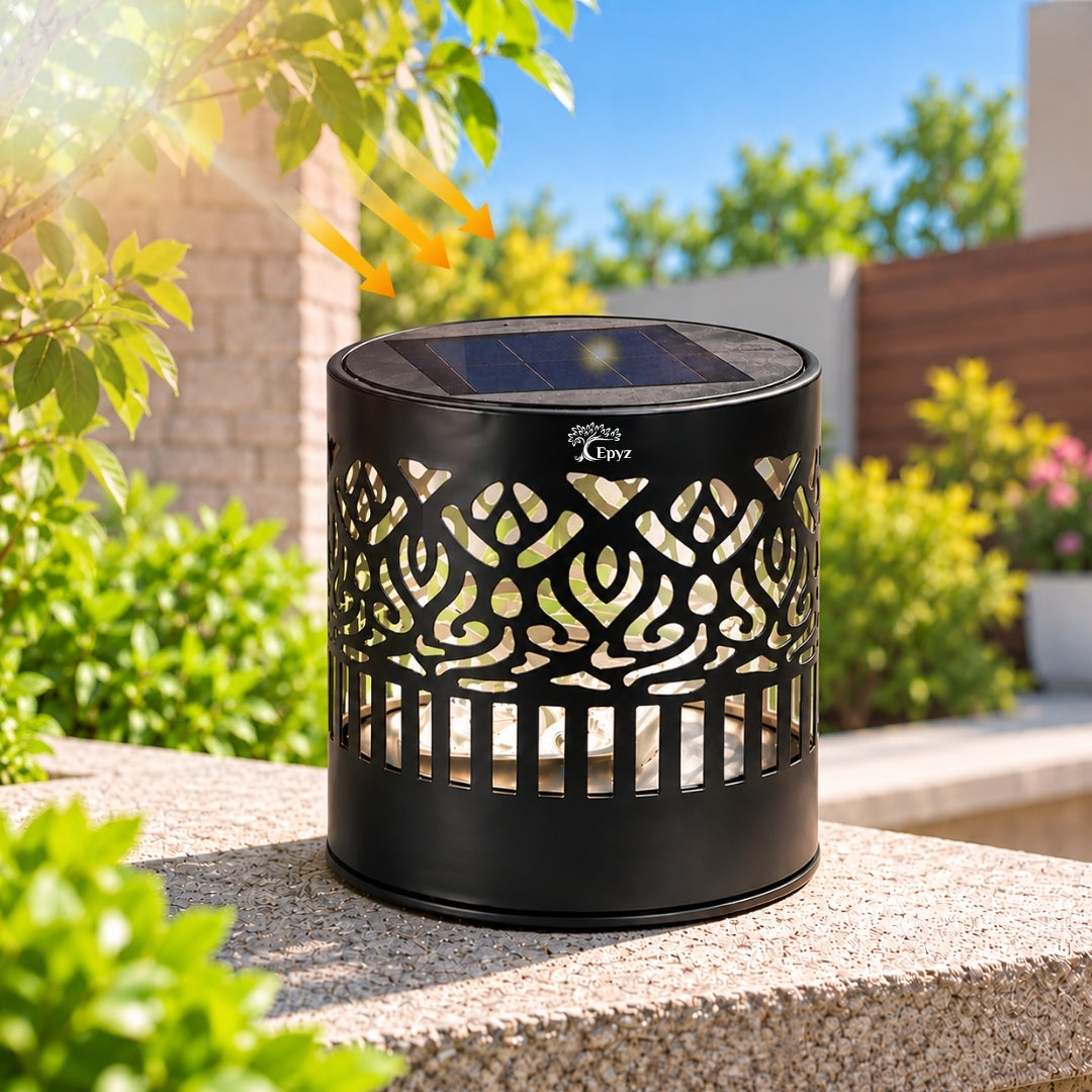 SOLAR MANDALA FENCE LIGHT OUTDOOR USE, WARM YELLOW