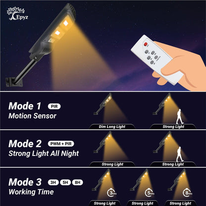 60 Watt Solar Street Lights for Garden ( Warm Light )