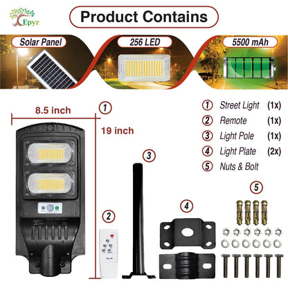 60 Watt Solar Street Lights for Outdoor (Warm Light)