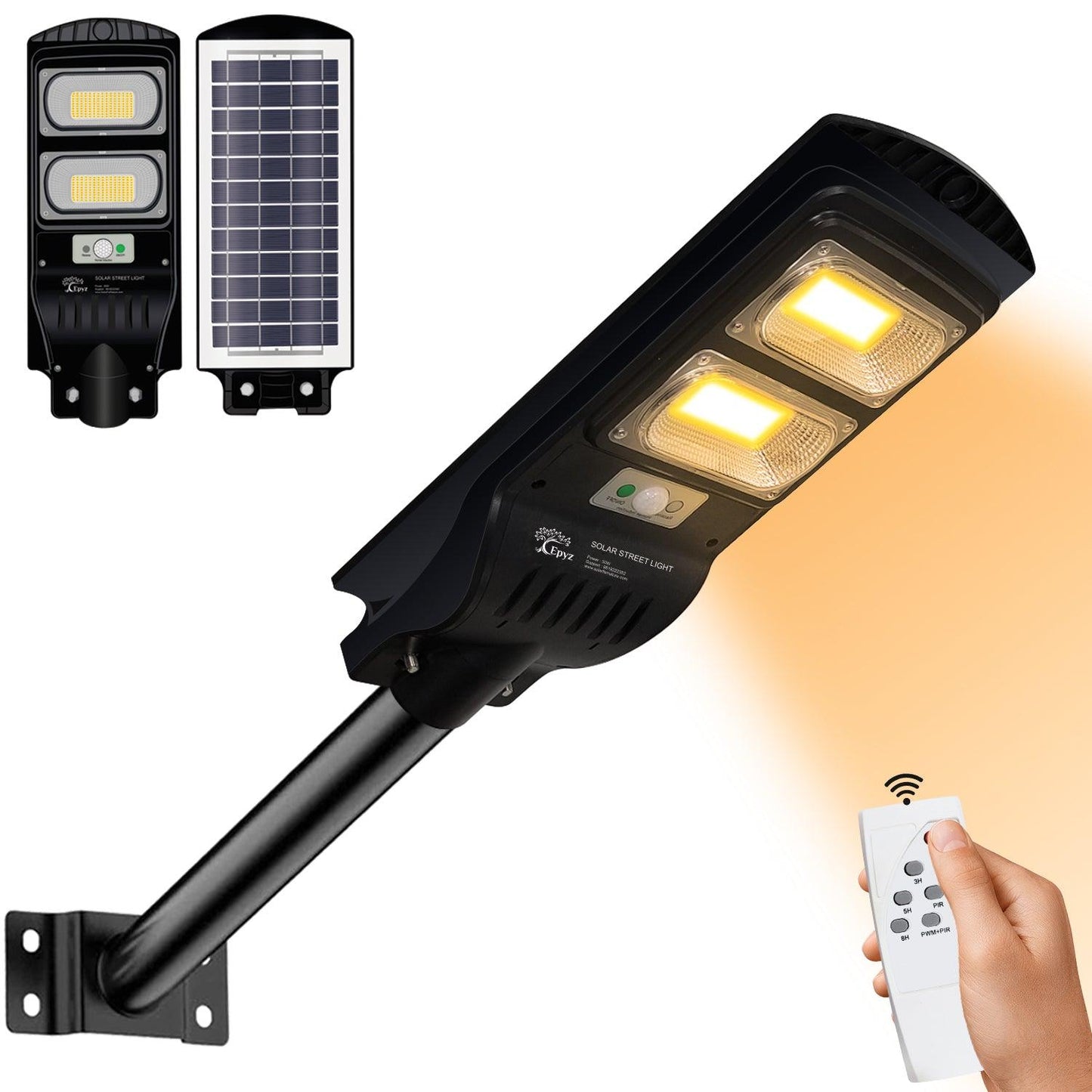 60 Watt Solar Street Lights for Outdoor (Warm Light)