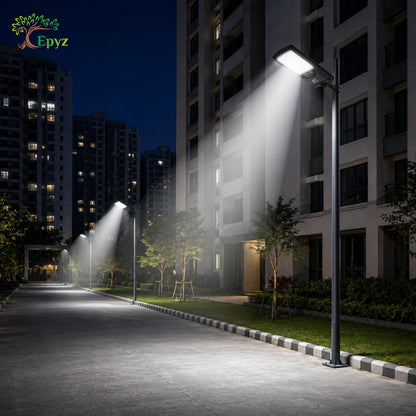 100 WATT SOLAR STREET LIGHT WITH OPTICAL LENS & (110 LED)