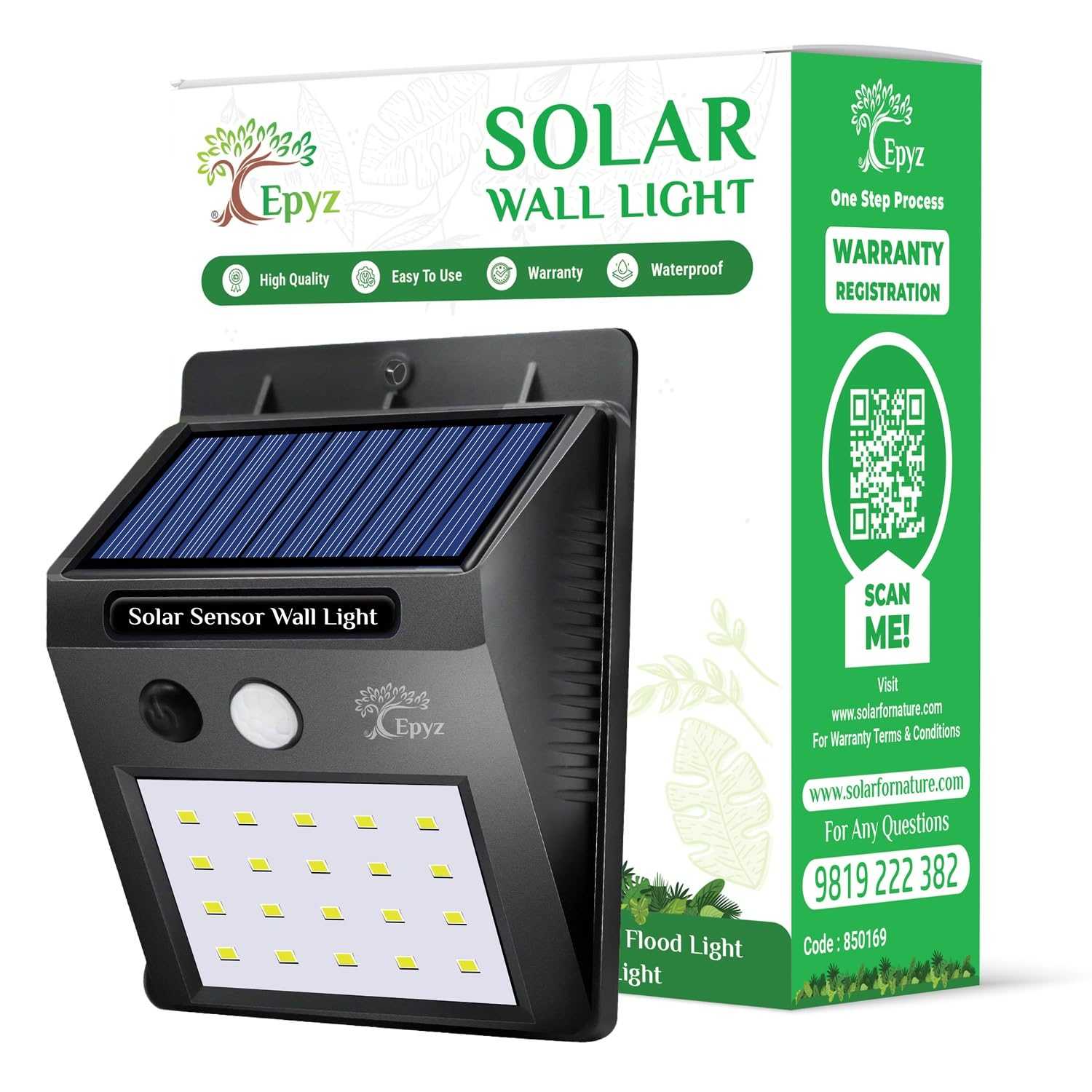 SOLAR MOTION SENSOR WALL LIGHT 20 LED