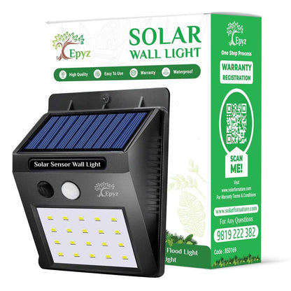 SOLAR MOTION SENSOR WALL LIGHT 20 LED