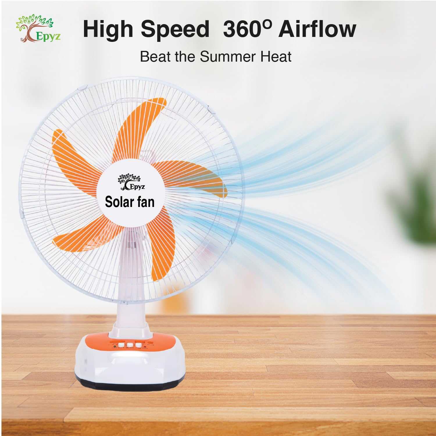 SOLAR POWERED RECHARGEABLE FAN 16 INCH ( TABLE FAN )