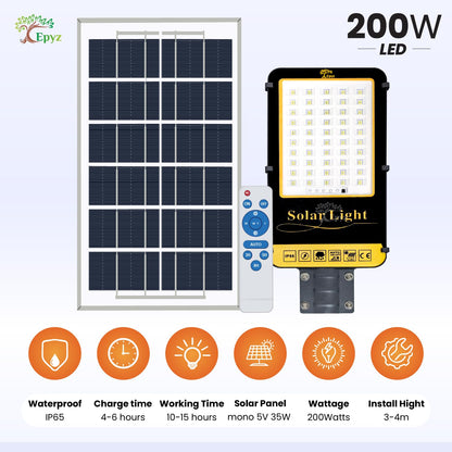 200 WATT SEMI-INTEGRATED SOLAR STREET LIGHT ALUMINIUM BODY
