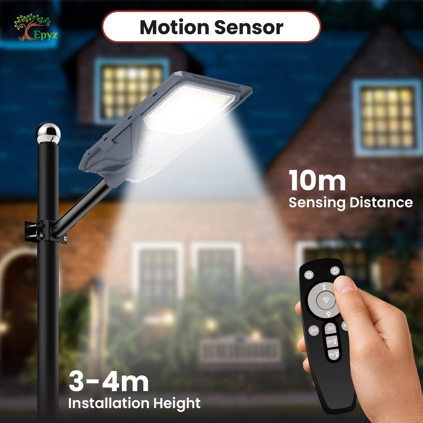 200 WATT SOLAR STREET LIGHT WITH MOTION SENSOR
