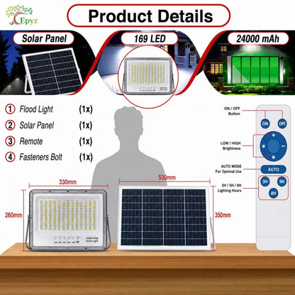 300 WATT SOLAR FLOOD LIGHT WITH ALUMINIUM BODY