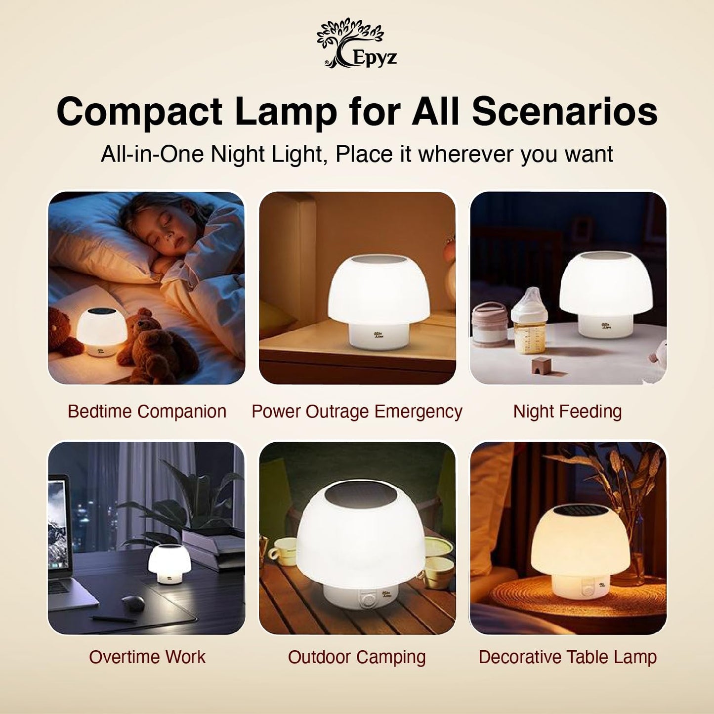 SOLAR TABLE LAMP (WARM WHITE AND RGB LED)