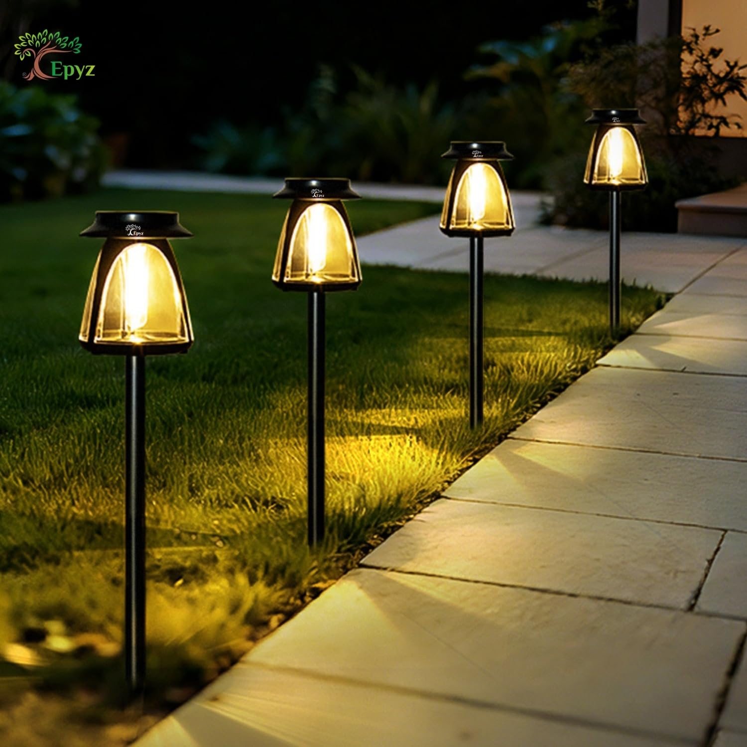 SOLAR STAKE LIGHT WARM YELLOW FOR GARDEN PATHWAY