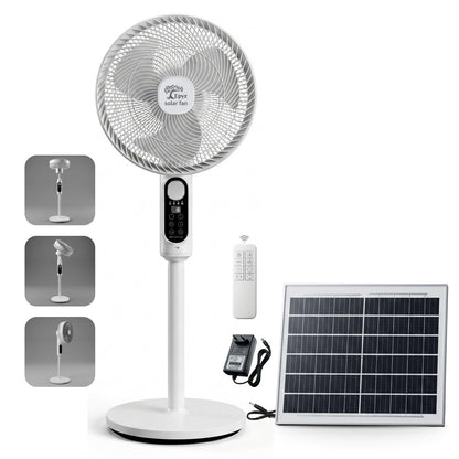 SOLAR POWERED AIR CIRCULATOR FAN WITH 360° ADJUSTABLE TABLE & PEDESTAL FAN