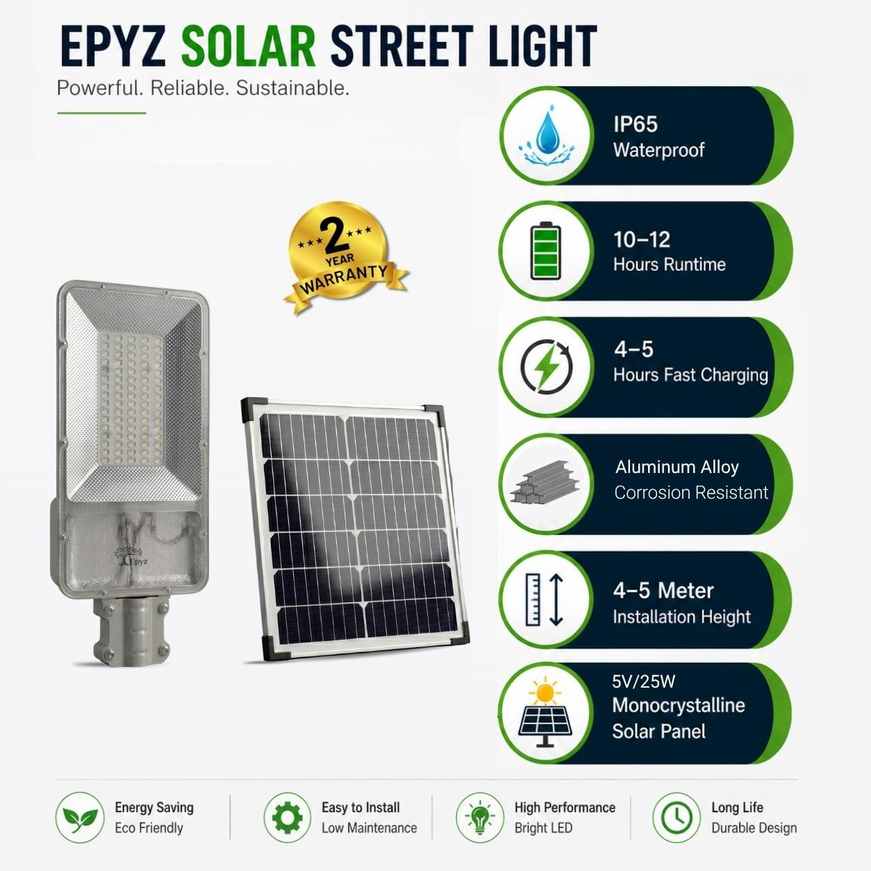 300 WATT SEMI-INTEGRATED SOLAR STREET LIGHT WITH ALUMINIUM BODY (80 LED)