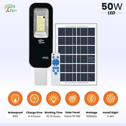 50 WATT SEMI-INTEGRATED SOLAR STREET LIGHT ALUMINIUM BODY