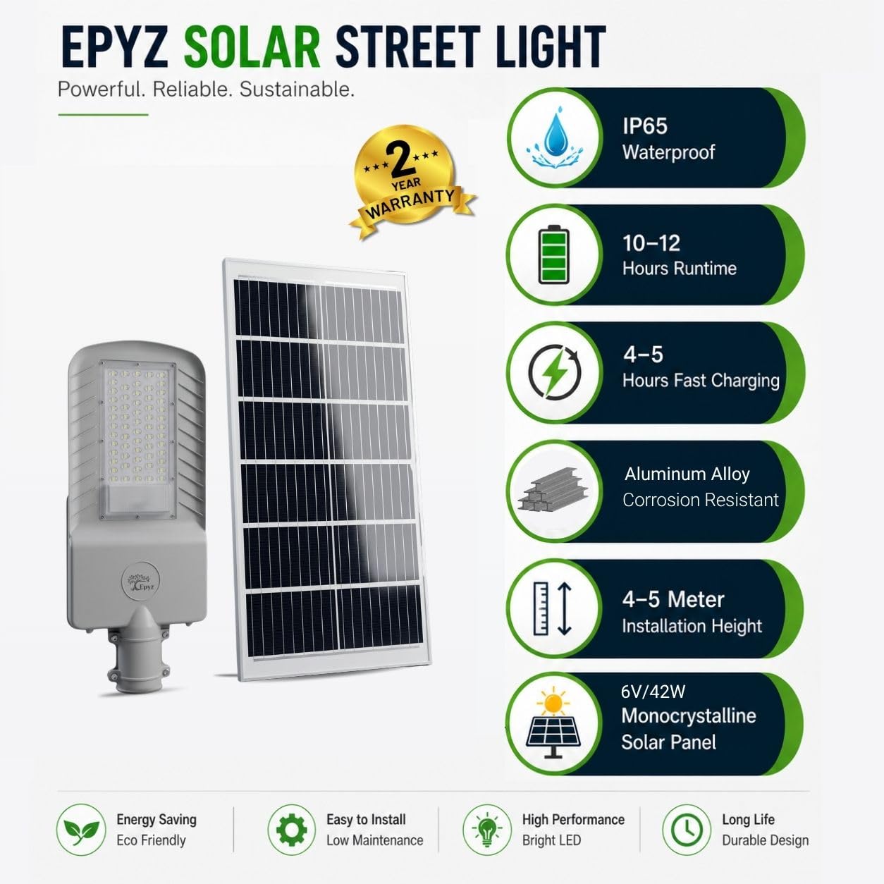 500 WATT SEMI-INTEGRATED SOLAR STREET LIGHT WITH ALUMINIUM BODY ( 61 LED )