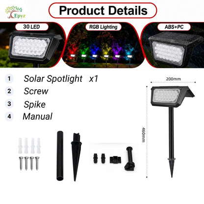 SOLAR SPOT LIGHT 30LED RGB LIGHT