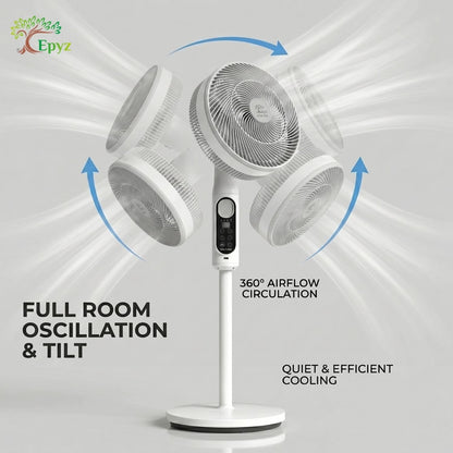 SOLAR POWERED AIR CIRCULATOR FAN WITH 360° ADJUSTABLE TABLE & PEDESTAL FAN