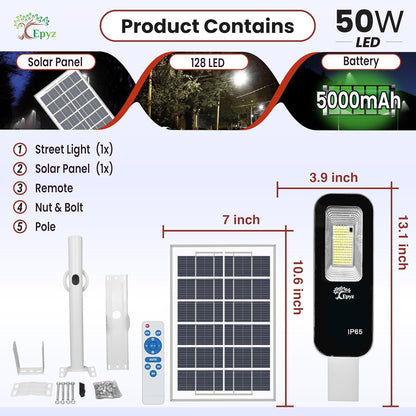 50 WATT SEMI-INTEGRATED SOLAR STREET LIGHT ALUMINIUM BODY