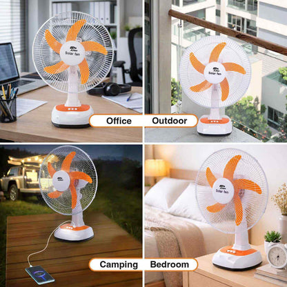 SOLAR POWERED RECHARGEABLE FAN 16 INCH ( TABLE FAN )