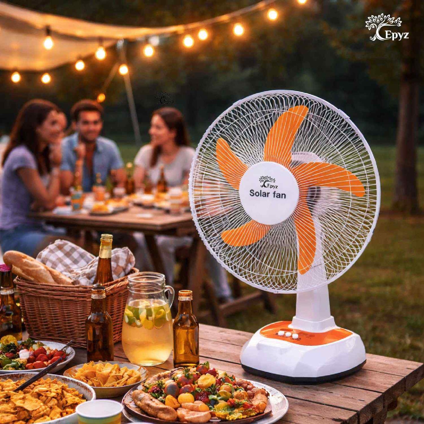 SOLAR POWERED RECHARGEABLE FAN 16 INCH ( TABLE FAN )
