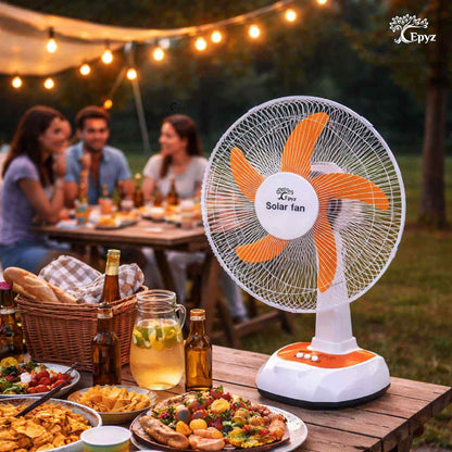 SOLAR POWERED RECHARGEABLE FAN 16 INCH ( TABLE FAN )