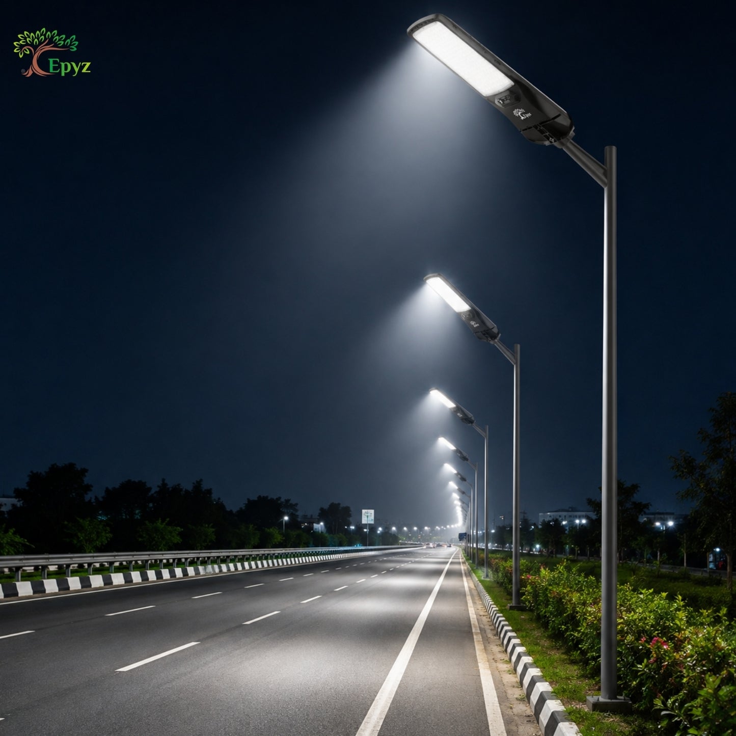 300 WATT SOLAR STREET LIGHT WITH OPTICAL LENS & (220 LED)