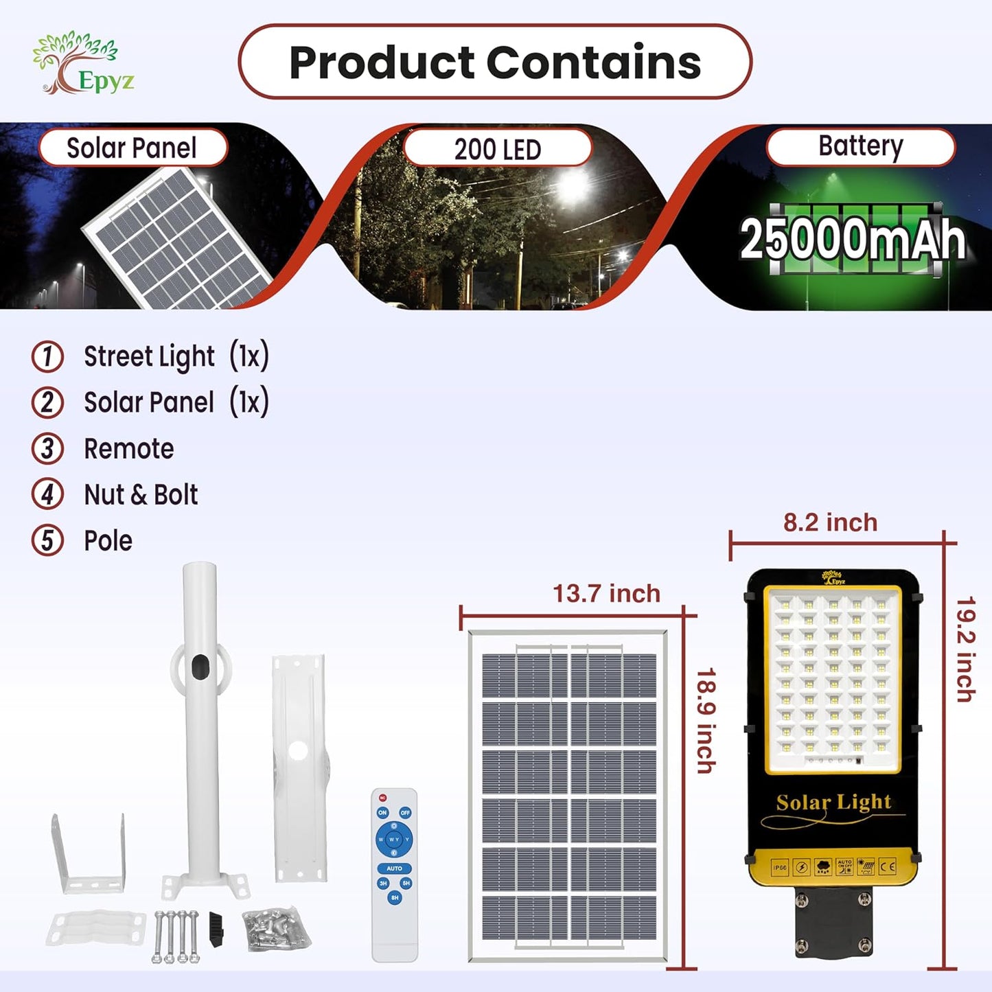 100 WATT SEMI-INTEGRATED SOLAR STREET LIGHT ALUMINIUM BODY