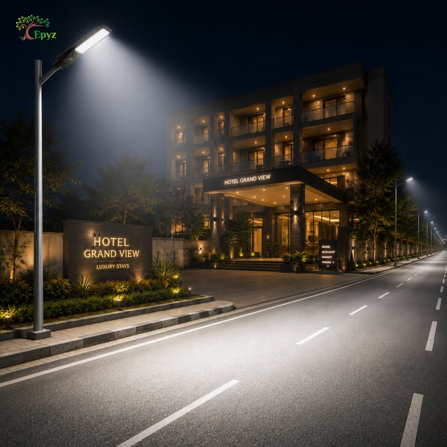 300 WATT SOLAR STREET LIGHT WITH OPTICAL LENS & (220 LED)