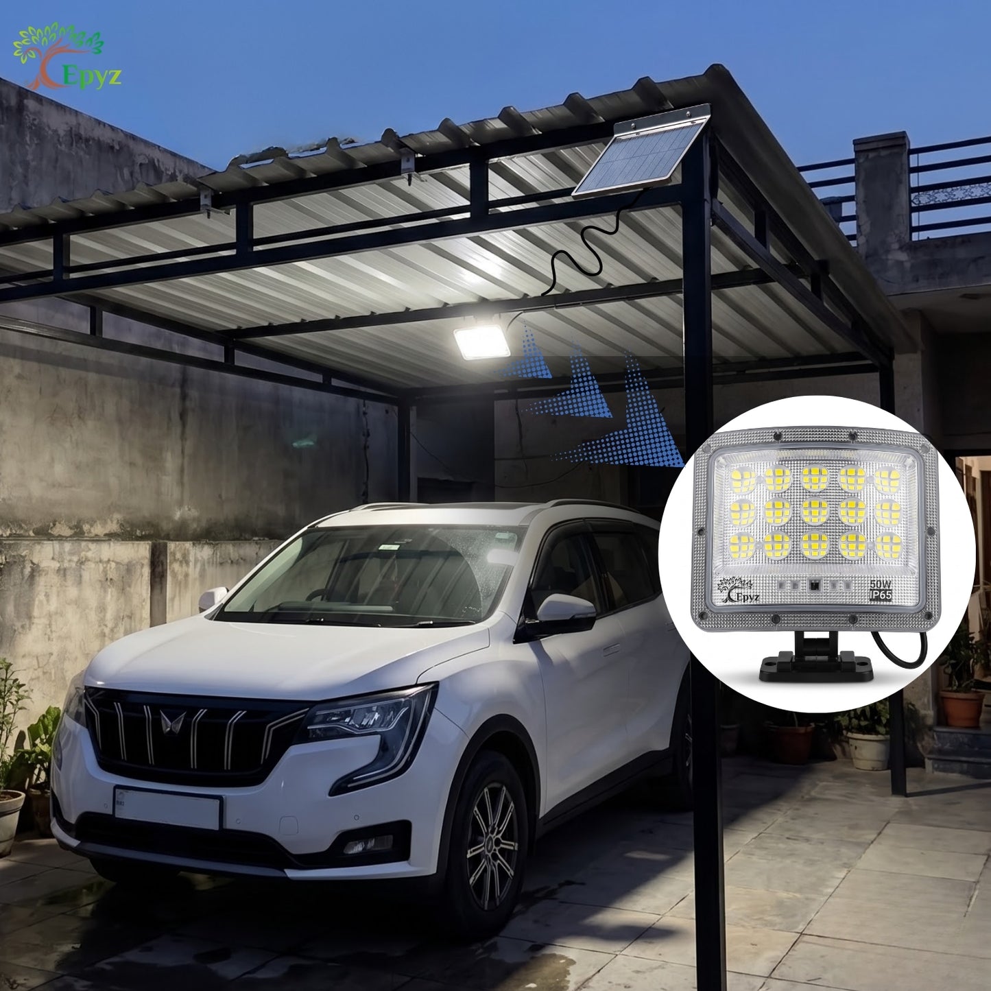 50W SOLAR FLOOD LIGHT WITH OPTICAL LENS LED