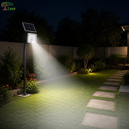 100 WATT SOLAR FLOOD LIGHT WITH MOTION SENSOR (33 LED)
