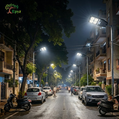 50 Watt Hexagon Solar Street White Light for Garden (With Pole)