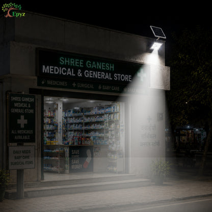 100 WATT SOLAR FLOOD LIGHT WITH MOTION SENSOR (33 LED)
