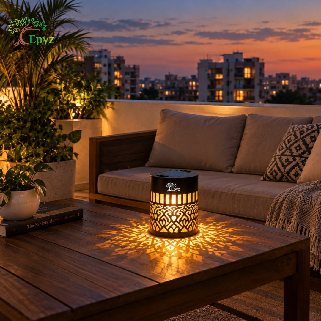 SOLAR MANDALA FENCE LIGHT OUTDOOR USE, WARM YELLOW