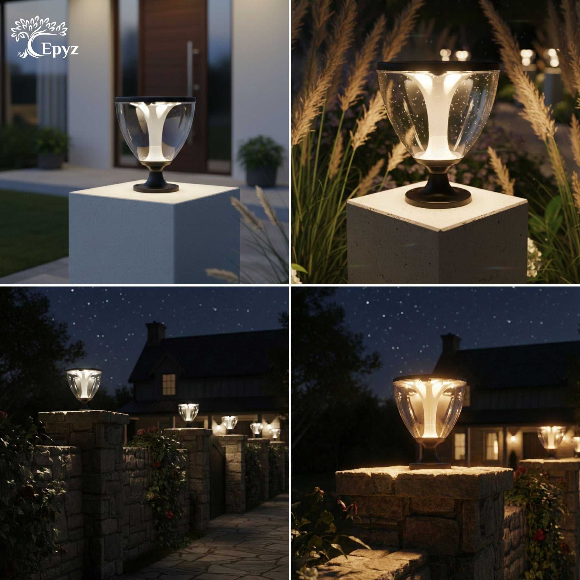 Solar Pillar Lights | Outdoor Modern Pillar Lights 72Led