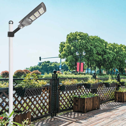 90 Watt Solar Grey Street Warm Lights With Motion Sensor (With Pole)