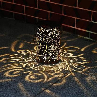 Solar Metal Hanging Lights | Solar Retro Owl Metal Lights