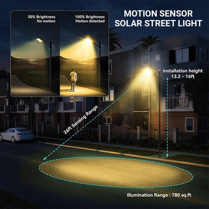 60 Watt Solar Street Lights for Outdoor (Warm Light)