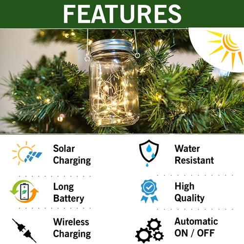 Solar Jar Lights | Glass Hanging Jar Lights