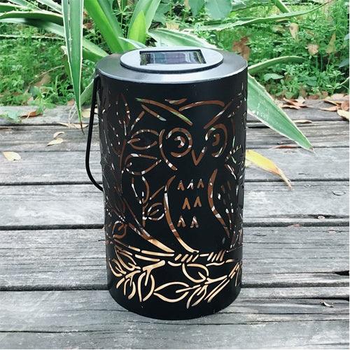 Solar Metal Hanging Lights | Solar Retro Owl Metal Lights