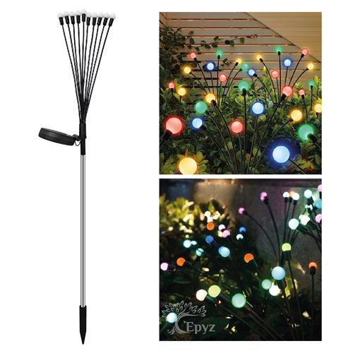 10 LED Solar Firefly Multicolor Lights